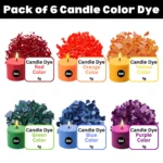 Candle Color - Pack Of 6 Candle Color Dye Chips For Candle Making - Each 5g