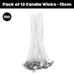 Pack of 12 Candle Wicks - 15cm