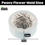 Large Grey Peony Flower Candle Mold Size