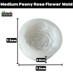 Medium Peony Rose Flower Silicone Candle Mold - Size