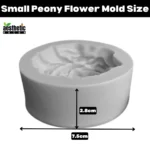 Small Grey Peony Flower Candle Mold Size