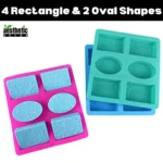 4 Rectangle 2 Oval Shapes Silicone Soap Mold For Soap Making