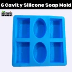 6 Cavity Silicone Soap Mold Blue