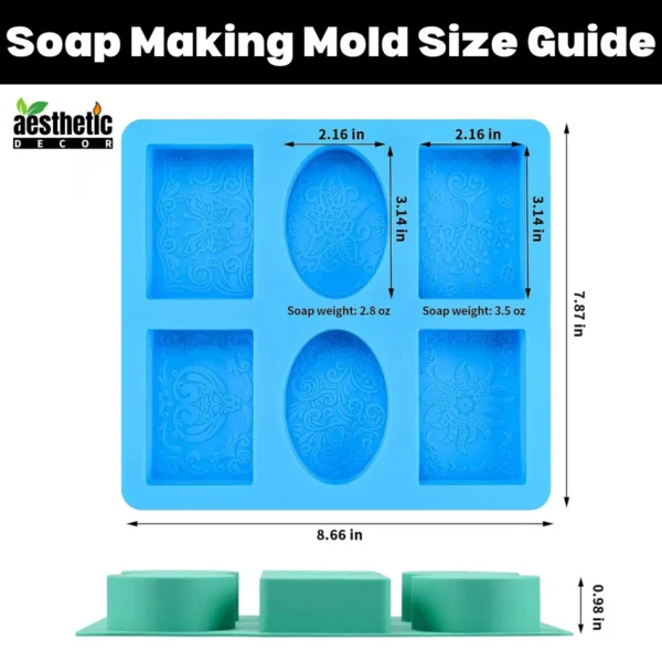 High Quality Silicone Soap Mold For Soap Making Size Guide