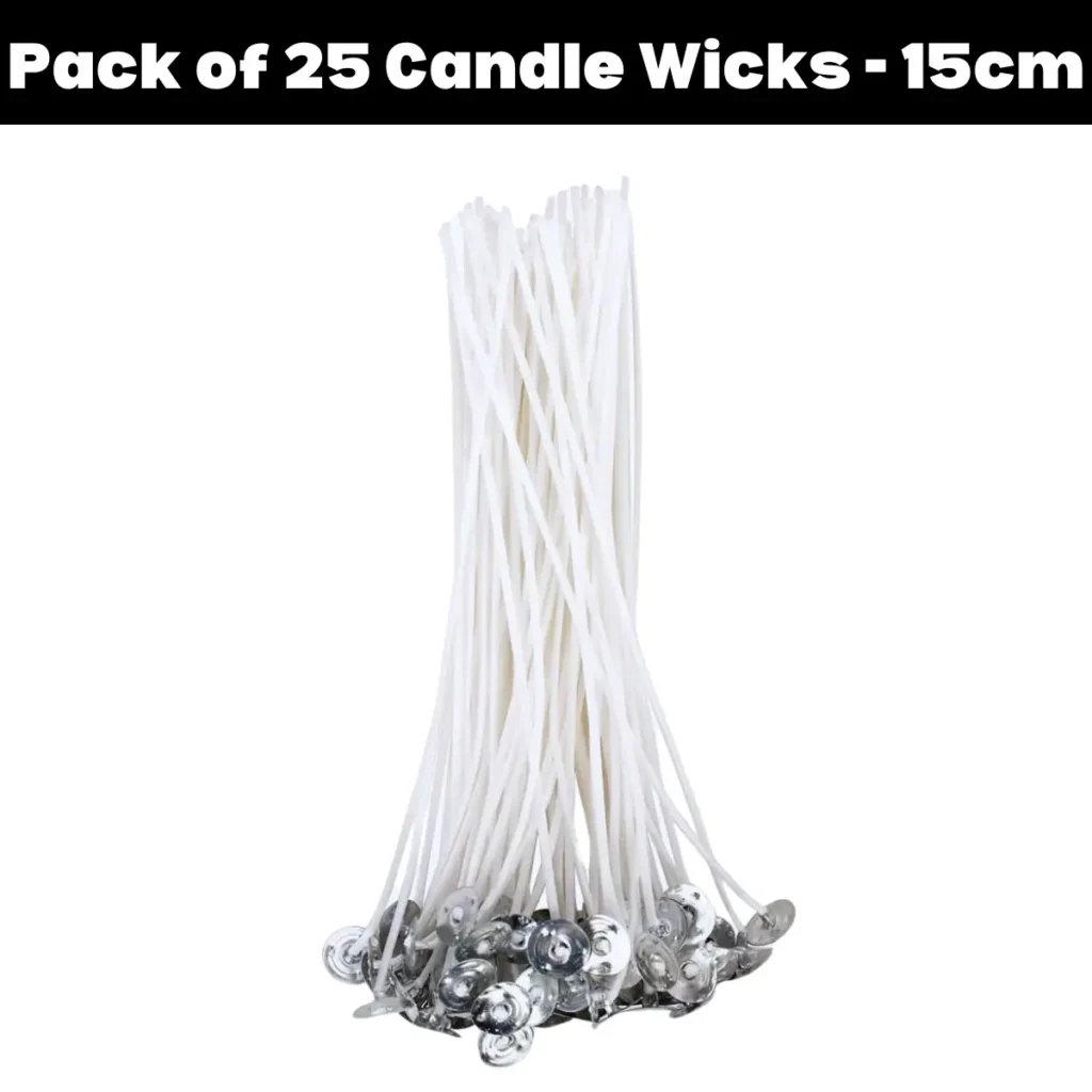 Pack of 25 Cotton Candle Wicks Wax Coated - 15cm