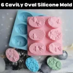 6 Cavity Oval Silicone Soap Mold