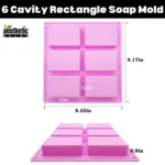 6 Cavity Rectangle Silicone Soap Mold