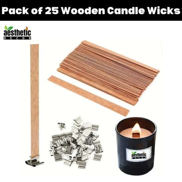 Pack of 25 Wooden Candle Wicks