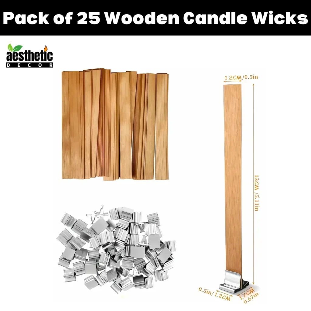 Pack of 25 Wooden Candle Wicks Size