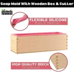 Rectangular Loaf Silicone Soap Mold With Wooden Box