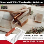 Soap Mold With Wooden Box & Stainless Steel Wavy Cutter