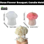 Rose Flower Bouquet Silicone Candle Mold
