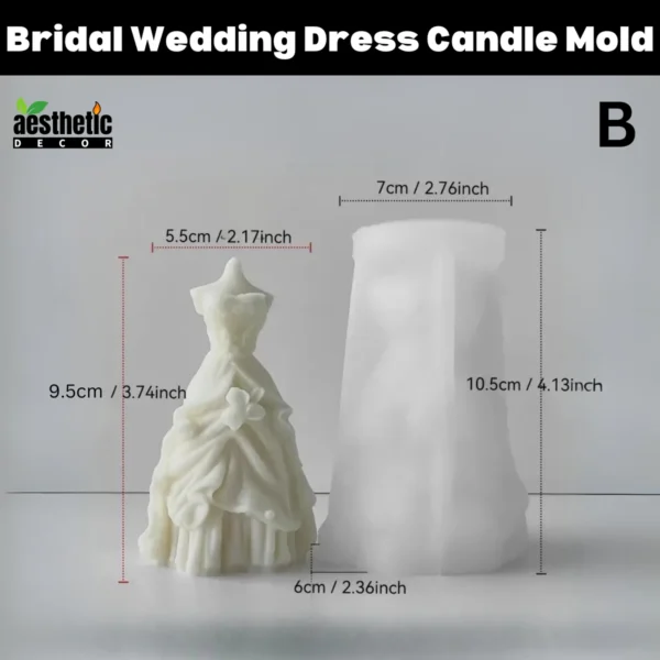 Bridal Wedding Dress Candle Mold