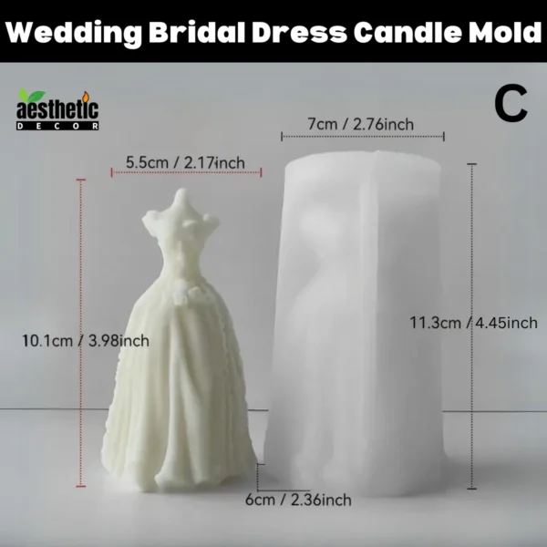 Wedding Bridal Dress Candle Mold