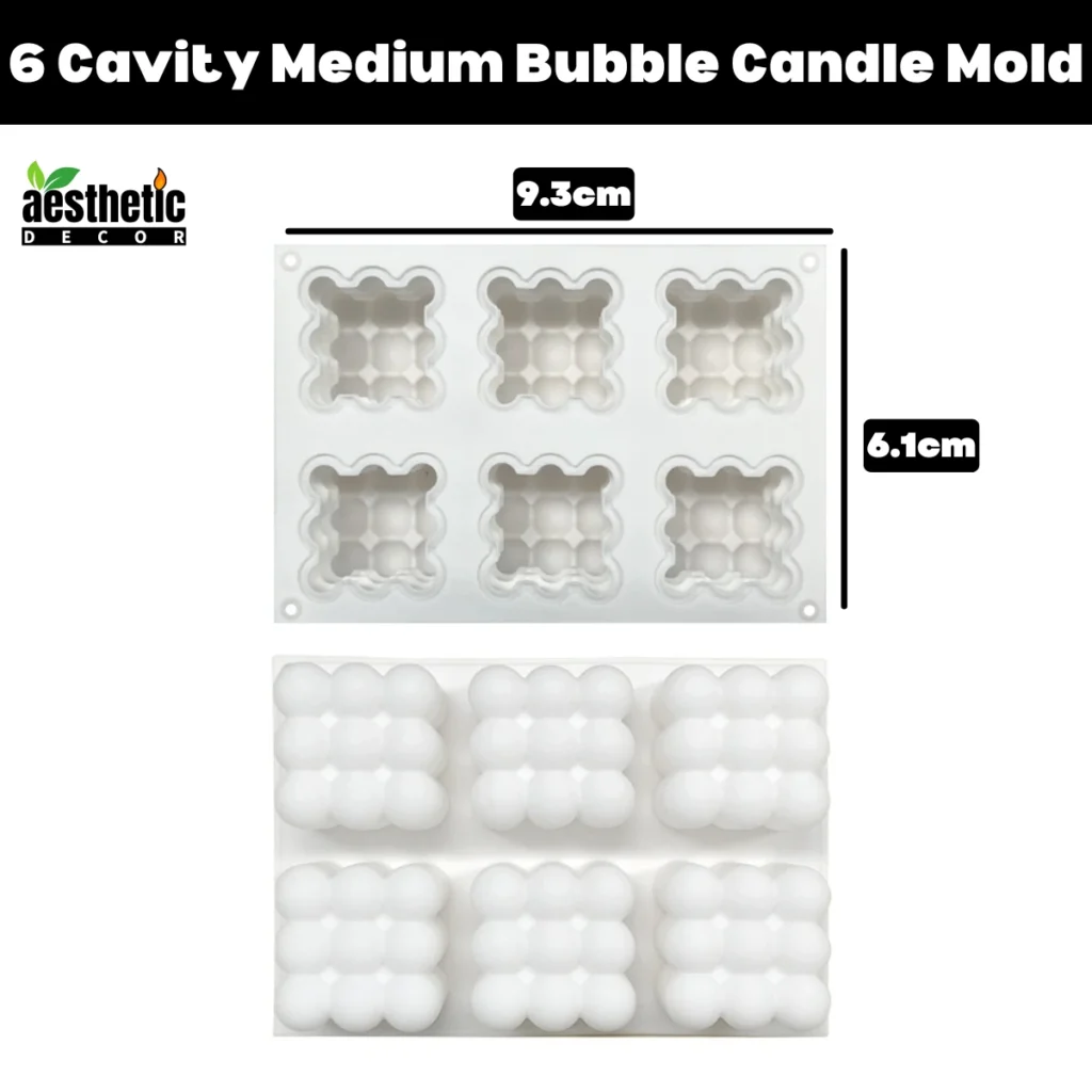 6 Cavity Medium Bubble Candle Mold
