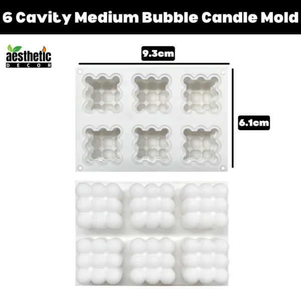 6 Cavity Medium Bubble Candle Mold