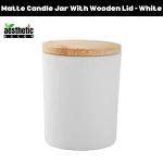 Candle Jar With Wooden Lid - Matte White