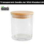 Candle Jar With Wooden Lid - Transparent