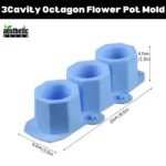 3 Cavity Octagon Flower Pot Silicone Mold