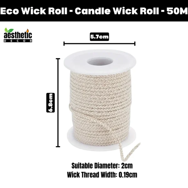 Eco Wick Roll - 50M - Candle Wick Roll