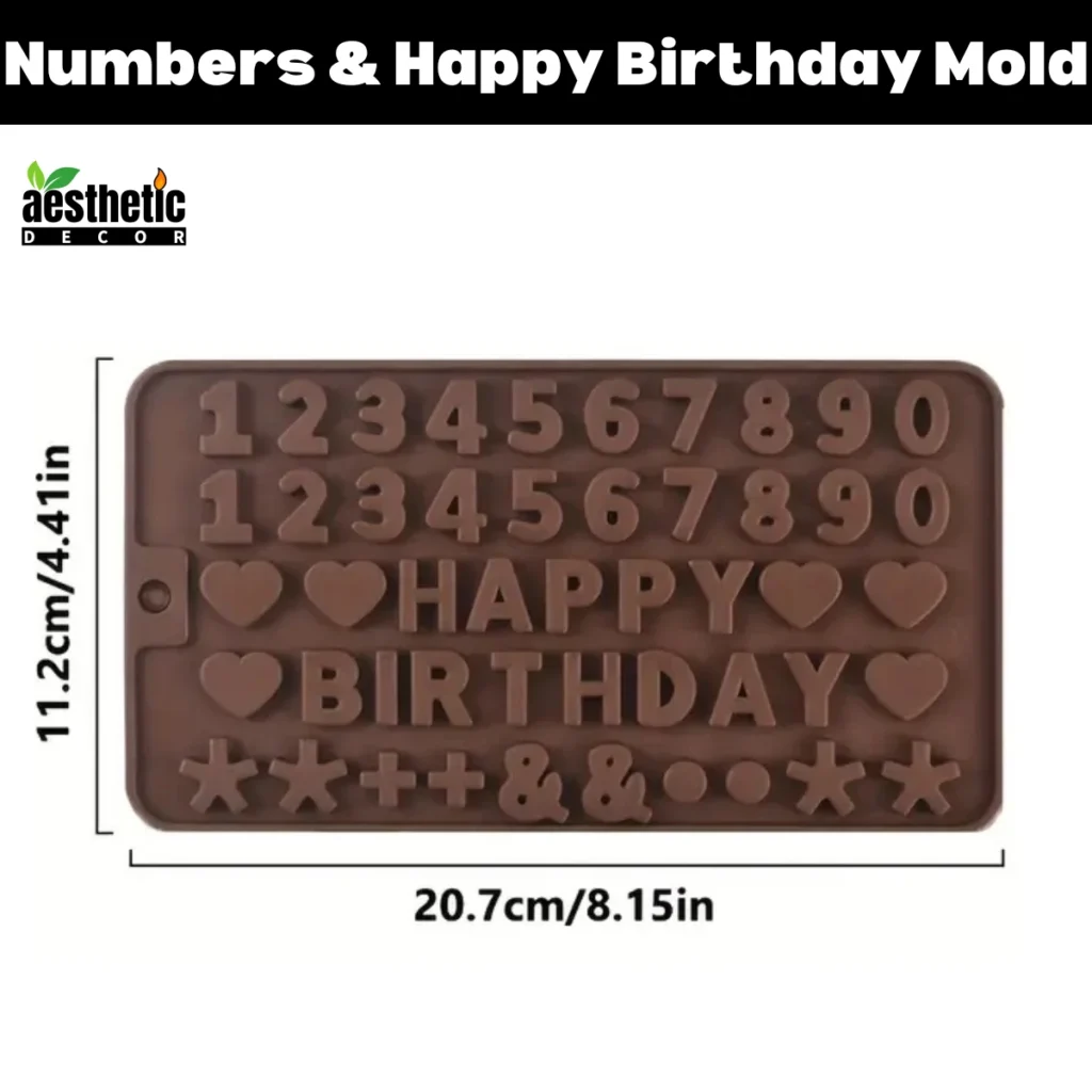 Numbers & Happy Birthday Candle Mold