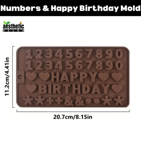 Numbers & Happy Birthday Candle Mold