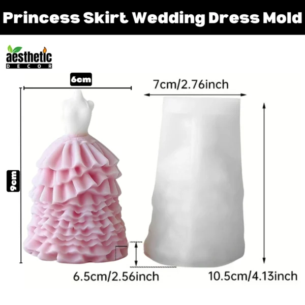Princess Skirt Wedding Dress Candle Mold