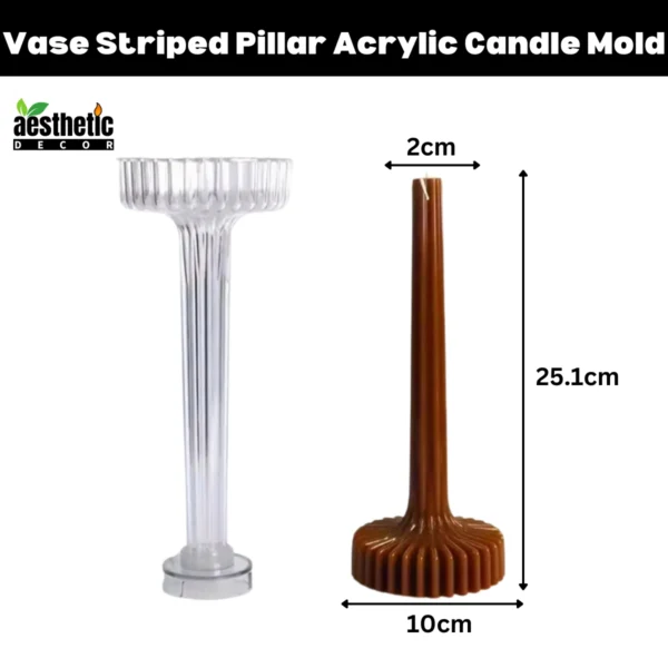 Vase Striped Pillar Acrylic Candle Mold