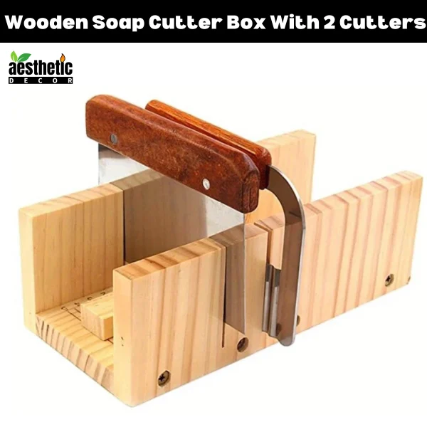 Wooden Soap Cutter Box With Stainless Steel Wavy and Straight Scraper