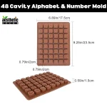 48 Cavity Alphabet And Number Silicone Mold Size