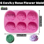 6 Cavity Rose Flower Mold - Size