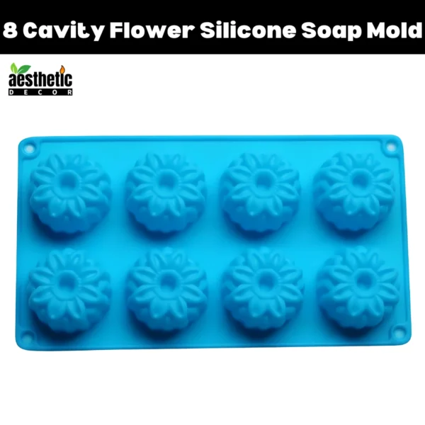 8 Cavity Flower Silicone Soap Mold
