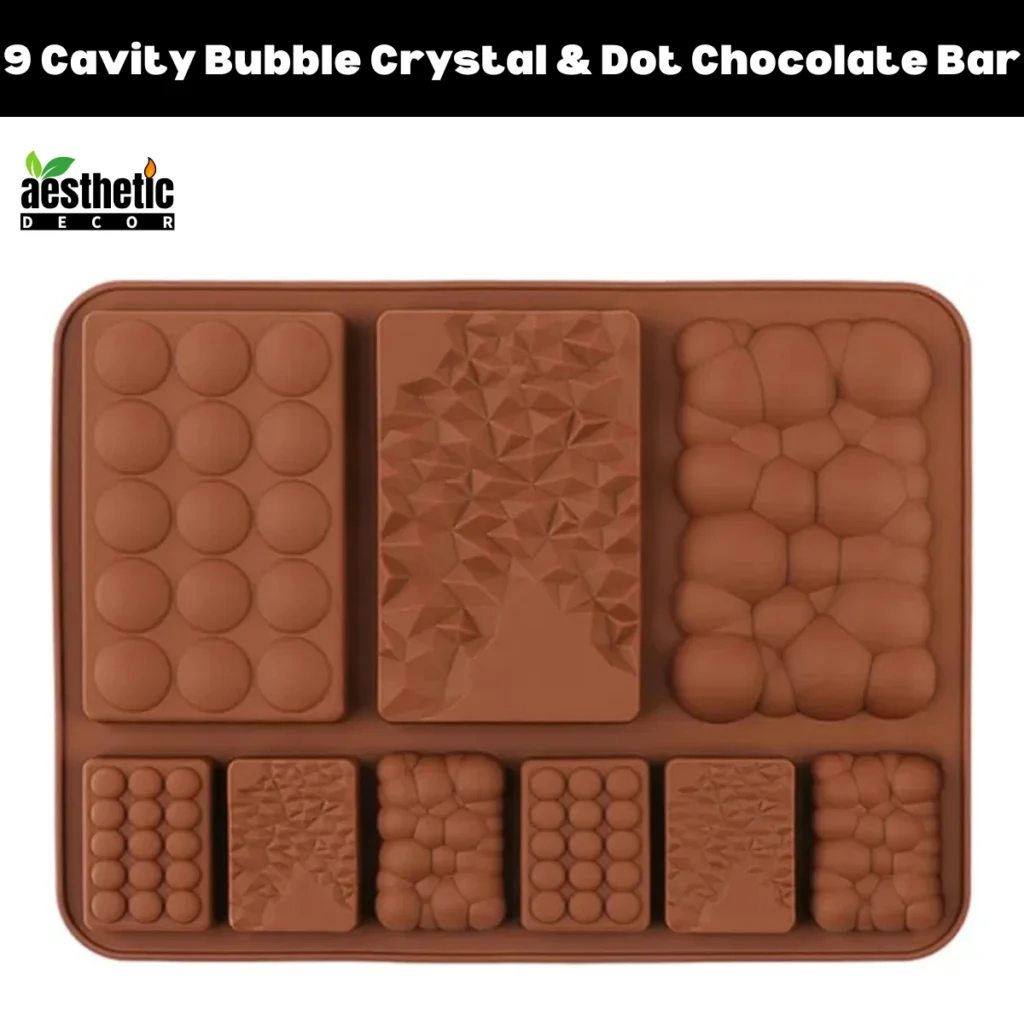 9 Cavity Bubble Crystal & Dot Chocolate Bar Silicone Mold