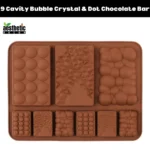 9 Cavity Bubble Crystal & Dot Chocolate Bar Silicone Mold