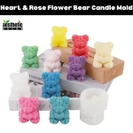 Heart Rose Flower Bear Silicone Candle Mold