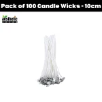 Pack of 100 Cotton Candle Wicks Wax Coated 10cm