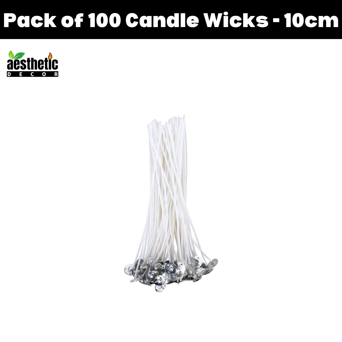 Pack of 100 Cotton Candle Wicks Wax Coated 10cm Pack of 100 Cotton Candle Wicks Wax Coated 10cm