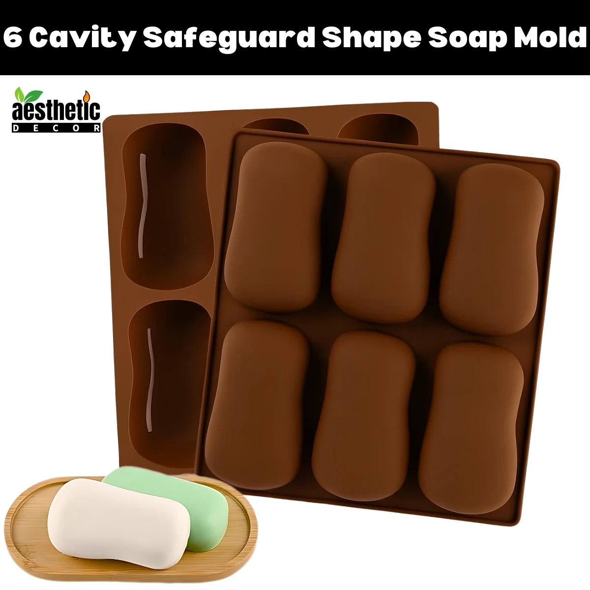 6 Cavity Safeguard Shape Silicone Soap Mold 6 Cavity Safeguard Shape Silicone Soap Mold