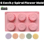 6 Cavity Spiral Flower Mold