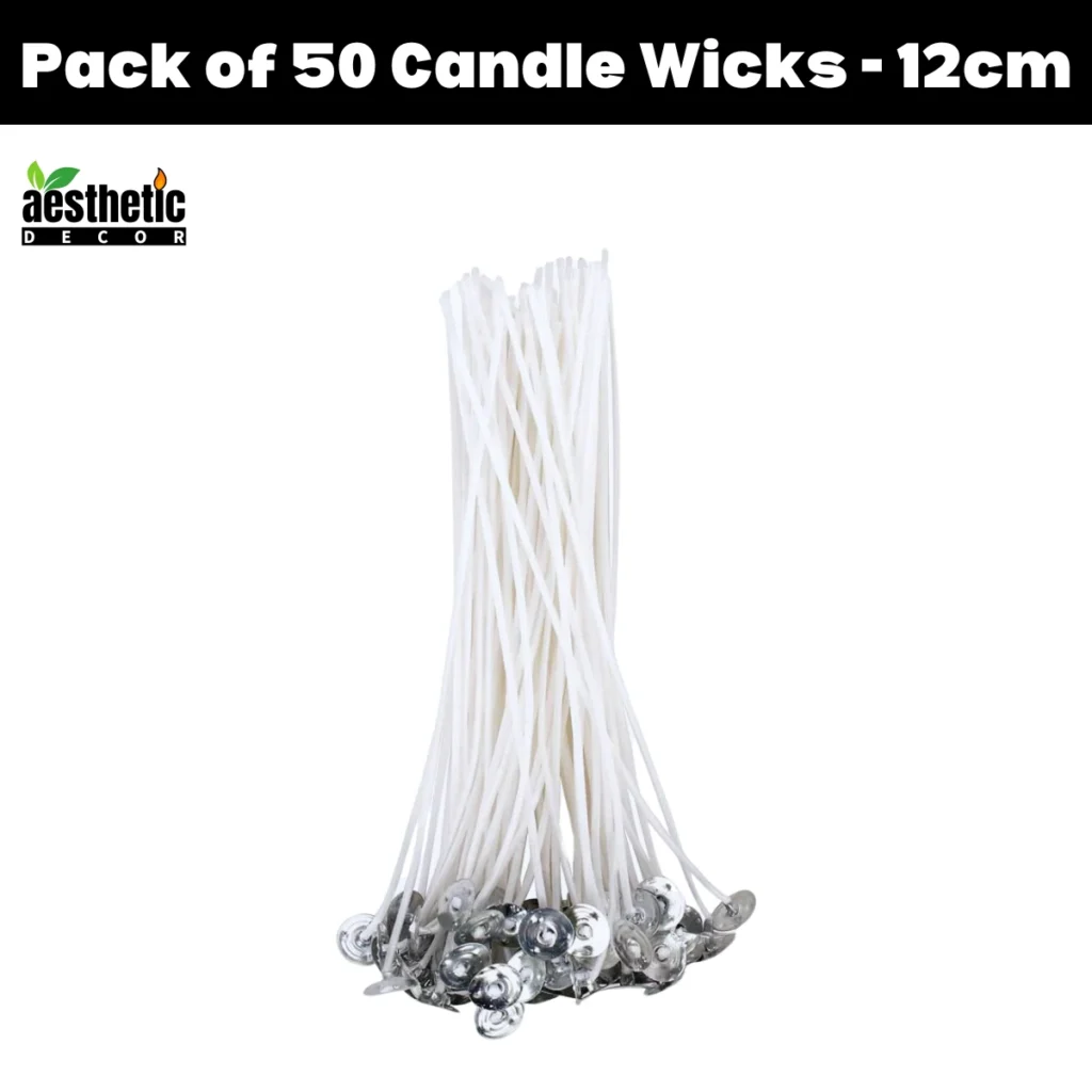 Pack of 50 Cotton Candle Wicks Wax Coated 12cm