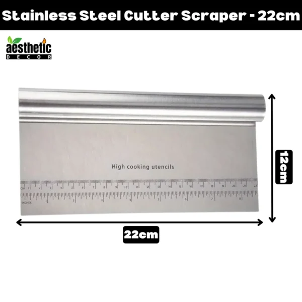 Stainless Steel Cutter Scraper with Measuring Scale - 22cm