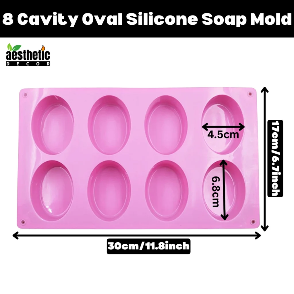 8 Cavity Oval Shape Silicone Soap Mold