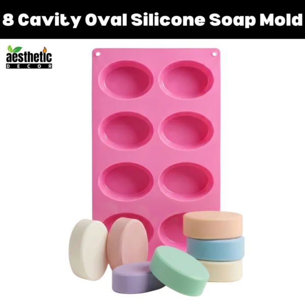 8 Cavity Oval Silicone Soap Mold