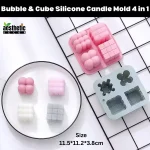 Bubble & Cube Silicone Candle Mold 4 in 1 - Image 3