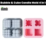Bubble & Cube Silicone Candle Mold 4 in 1