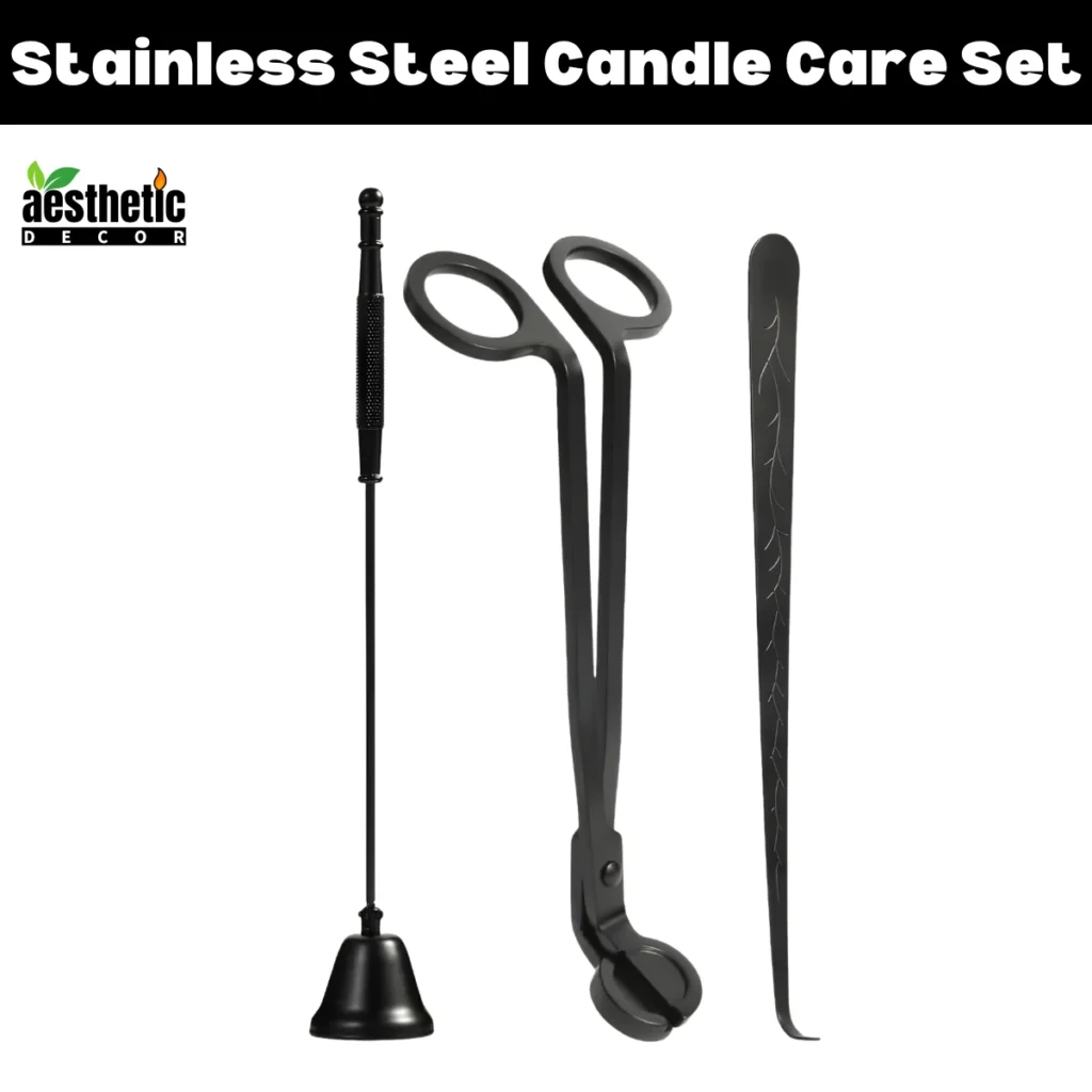 Stainless Steel Candle Care Set - Black Matte