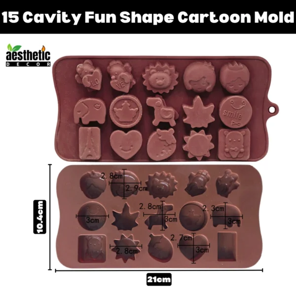 15 Cavity Fun Shape Cartoon Silicone Mold