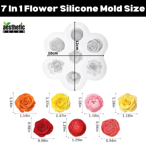 7 In 1 Flower Silicone Mold Size
