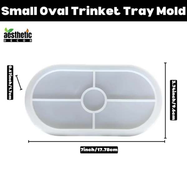 Small Oval Trinket Tray Silicone Mold - Size