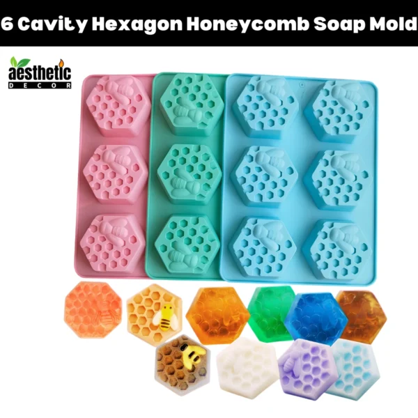 6 Cavity Hexagon Honeycomb Soap Mold
